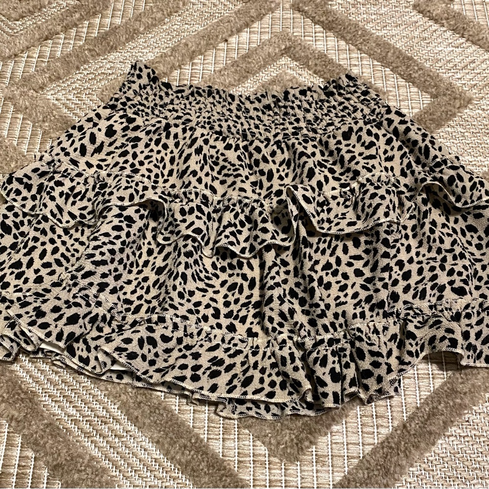 altar’d state cheetah print ruffle skirt